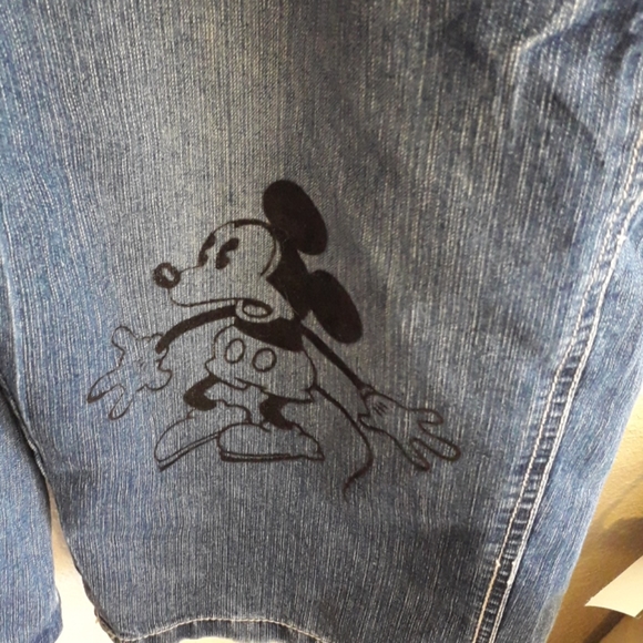 RARE Find! Disney Mickey Mouse Graphic Short Denim Overalls - Picture 5 of 11